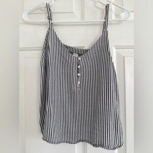 Old Navy Striped Button-Front Tank Top — Navy & White Vertical Stripe, Women’s